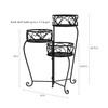 Nature Spring Plant Stand, 3-tier Indoor / Outdoor Folding Wrought Iron Inspired Metal Home and Garden (Black) 413008KEE